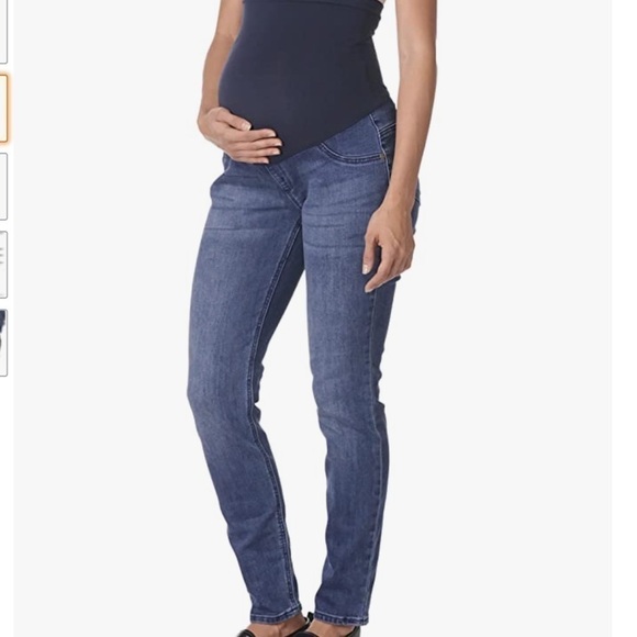 𝅺MOTHERHOOD Maternity Womens Indigo Blue Super Stretch Fit Belly Skinny Jeans - Picture 1 of 9